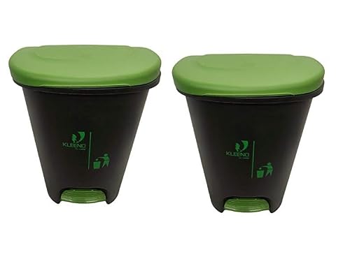 Cello Plastic Pedal Step-On Garbage Dustbin 50 Ltr,Green/Green (COMBO)