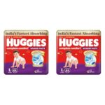 Huggies Complete Comfort Wonder Pants | Pant Style Baby Diapers L Size, 64 Count | India’s Fastest Absorbing Diaper, Patented Dry Xpert Channel, Ideal for 9 to 14 Kgs (Pack of 2)