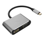 USB C to HDMI 4K 2K VGA Adapter – Laprite USB 3.1 Type C USB-C to VGA HDMI Video Converters Adaptor for 2017 New MacBook Pro/Chromebook Pixel/Lenovo 900/Dell XPS/Samsung Galaxy S8/S8 Plus