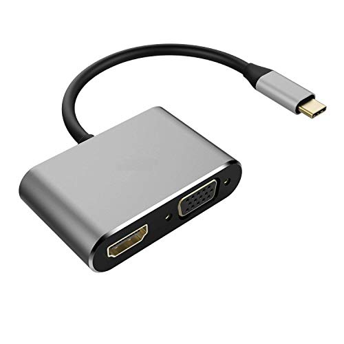 USB C to HDMI 4K 2K VGA Adapter – Laprite USB 3.1 Type C USB-C to VGA HDMI Video Converters Adaptor for 2017 New MacBook Pro/Chromebook Pixel/Lenovo 900/Dell XPS/Samsung Galaxy S8/S8 Plus