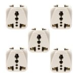 VIVATRA 3-Pin US Multiplug Type-B, Compact and Versatile Electrical Adapter for Home and Office Use, Durable and Easy to Use (Pack of 5)