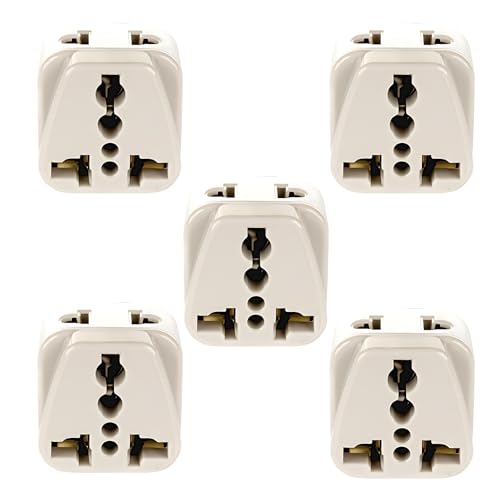 VIVATRA 3-Pin US Multiplug Type-B, Compact and Versatile Electrical Adapter for Home and Office Use, Durable and Easy to Use (Pack of 5)