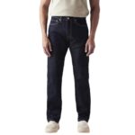 Levi’s Men’s 505 Dark Indigo Straight Fit Mid-Rise Jeans