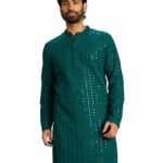 Symbol Premium Men’s Polyester Knee Length Festive Regular Fit Kurta(SY-A23-MNA-FKT-309_Green_6XL)