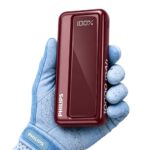Philips 10000mAh 22.5W Fast Charging Power Bank (Iron Red) with Digital LED Display | Type-C & USB-A Input/Output | 3 Output Ports | Lithium Polymer Battery | Portable for Mobile, Tablet & Earbuds