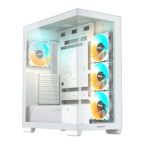 GIGABYTE C500 Panoramic Stealth ICE Mid Tower Gaming Cabinet | Panoramic Glass | Optimized Airflow Design | Supports Mini ITX/Micro ATX/ATX | 4 Pre-Installed ARGB Fans | USB 3.0 x2