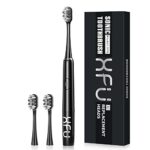 Seago Sonic Electric Battery Toothbrush for Adults and Kids, 3 Brush Heads, with 2 Modes and Waterproof IPX7, Bulid in 2 Mins Timer 24,000 VPM (Black)