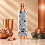 The Better Home Copper Water Bottle 950ml | Designer Leakproof Eco-Friendly Immunity Boosting Non-Toxic BPA Free | Kids Drinkware & Storage | Home Gym Office | Unique Printed Bottle