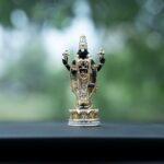 Idolkart 24 Carat Gold and 999 Pure Silver Coated Tirupati Balaji Idol for Car Dashboard, Venkateswara Swamy Idol, Vaastu Advised Balaji Idol – Tirupati Balaji Murti Idols for Pooja Room – 13cm