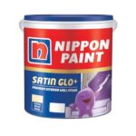 Nippon Paint Satin Glo+ Premium Interior Emulsion Paint(4L, White, Luxury Sheen)-Ultra Low VOC, Washable Paint, Safe for Kids-25% higher Coverage-For Living Room, Bedroom, Home Walls-4 Ltr