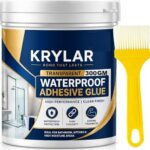 KRYLAR Transparent Waterproof Glue 300GM with Brush Strong Waterproof Sealant Glue for Roof Leakage,Bathroom,Kitchen,Tiles,Wall Cracks, PVC, Metal, Wood & Concrete Clear Coating Adhesive