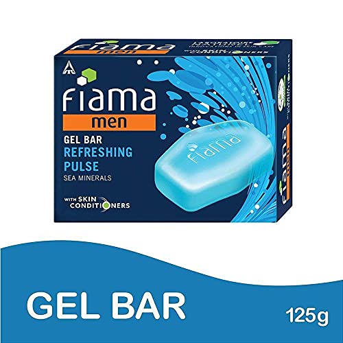 Fiama Men Refreshing Pulse Gel Bar, With Sea Minerals & Skin Conditioners – 125g pack of 3