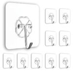 Zarwani PVC Plastic Flower Wall Hooks for Hanging – Pack of 1 | Heavy Duty Self Adhesive Transparent PVC Hook Sticker | Reusable No Drill Wall Hangers for Kitchen, Bathroom, Outdoor & Home Storage