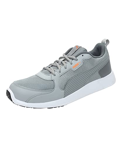 PUMA | Fire Run Men’s Sneakers | Quarry-Vibrant Orange | 8UK