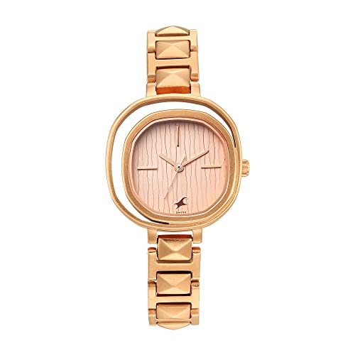 Fastrack Opulence Quartz Analog Pink Dial Rose Gold Metal Strap Watch for Girls – NT6276WM01