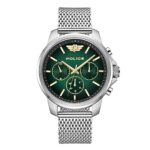 Police Quartz Multifunction Gradiant Green Dial Silver Metal Strap Watch for Men – PLPEWJK0006303
