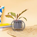 KYARI Victoria Metal Pots For Indoor Plants With Drainage Hole (Best Flower Pots & Planters For Home Decor, Living Room, Kitchen, Bedroom, Table Top, Office, Gifting, Grey)