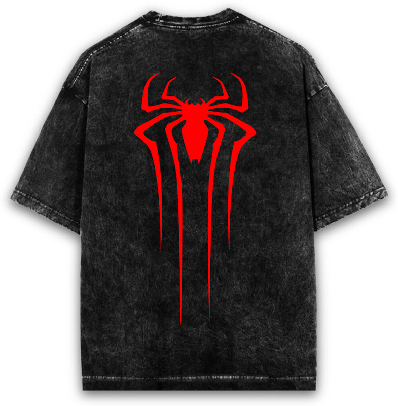 DIGI DRAPE Superhero, Washed Men Round Neck Black T-Shirt