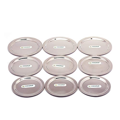 Coconut Stainless Steel – Ciba Lid Set | Heavy Gauge Lid Set of 9 Pcs. | Set Contains 3 Pcs Each of 12Cms, 13.5Cms & 15Cms Size Lids For Utensils | Must Have Kitchen Essentials