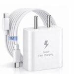 SB 45W Fast Charger Type C to C Cable, PD 3.0 Super Fast Charging 2.0 Compatible for Samsung Galaxy S24 Ultra S23 S22 Plus A Series, USB C Wall Charger Adapter with Type-C to Type-C Cable (White)