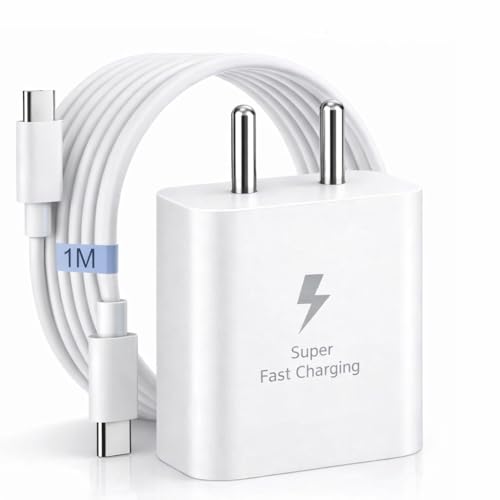 SB 45W Fast Charger Type C to C Cable, PD 3.0 Super Fast Charging 2.0 Compatible for Samsung Galaxy S24 Ultra S23 S22 Plus A Series, USB C Wall Charger Adapter with Type-C to Type-C Cable (White)