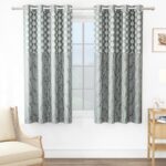 MollisHomes Window Curtains 5 Feet Pack of 1, Damask, Grey & White