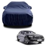 Sulfar 100% Water Resistant Car Body Cover Compatible with Mirror for Mercedes Benz EClass (Triple Stitched, Full Bottom Elastic, Navy Blue)
