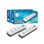 wipro 4+1 Extension Board | 4 Universal Socket with Single Switch | 2 Meter Long Cord | Child Safety | Auto Cutoff | Fire Resistant | Multiplug Socket for Home, Office | White, Pack of 2
