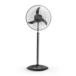 LONGWAY Bolt Black Pedestal Fan, P1 400 mm, Ultra High Speed, 3 Blade, Decorative Star Rated (Black, Pack of 1)
