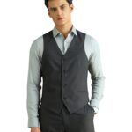 Arrow Men Regular fit Polyester Heathered Waistcoat(ARADVC0001_Grey_40)