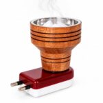 AL- FALAH Round Shape Wooden Kapoor Dani – Electric Camphor Burner for Camphor Tablets, Bakhoor, Aroma Oil Diffuser & Incense Burner for Home, Office, Meditation
