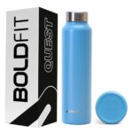 Boldfit Water Bottles Stainless Steel Water Bottle 1 Litre Steel Water Bottles for School, Office, Home, Gym 1 Litre Water Bottle for Men Leakproof, Rust Free Steel Bottle -1000 ml Bottle Sky Blue