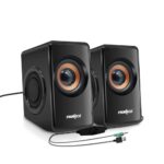 FRONTECH 2.0 USB Powered Multimedia Speakers, 2 x 2.5W Drivers (5 cm), 3.5mm Jack Connectivity, for Laptop, PC, TV, Mobile, 1 Year Warranty (SPK-0001, Black)