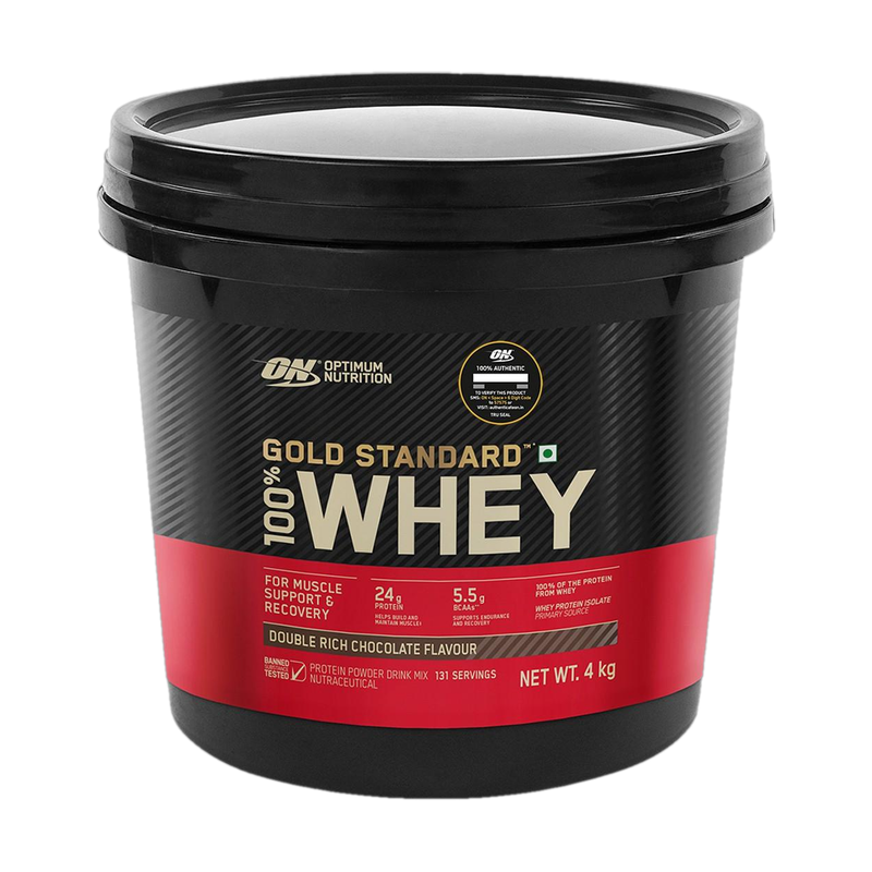 Optimum Nutrition (ON) Gold Standard 100% Whey Protein Powder – Primary Source Isolate Whey Protein(4 kg, Double Rich Chocolate)