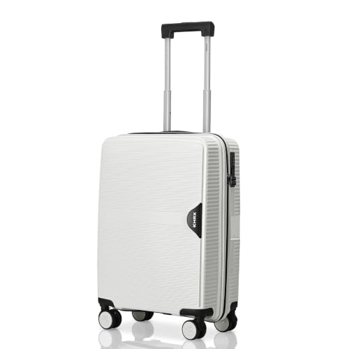 HRX Intergallcatic Grey Cabin Size Parabola Polypropylene Hard Shell Suitcase – Premium Travel Trolley Bag with 8 Spinner Wheels, Number Lock & Water Resistant Body