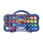 DOMS Non-Toxic 23mm Water Colour Cake Set with 2 Paint Brushes (36 Assorted Shades x 3 Set) (DM7429P3)