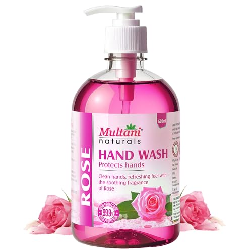 Multani Natural Rose Hand Wash – 500 ml | Gentle Hand Cleanser With Natural Ingredients | Moisturizing Hand Wash | 99.9% Germ Protection Liquid Hand Wash