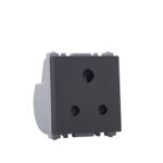 Wipro Northwest Nowa 6A 3 – Pin Socket With Euro Pin, Silver Grey (pack of 5)