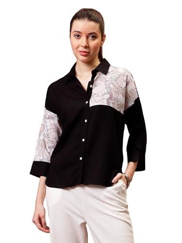 ATHENA LIFESTYLE Women’s Regular Fit Shirt (ATP-17973_Black