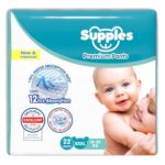 Amazon Brand – Supples Premium Baby Diaper Pants | 22 Baby Diapers | XXXL | 18-55 Kg | 12 Hrs Absorption | Cushiony Cotton Soft Fabric | Phthalates-Free | Triple Leak Guard