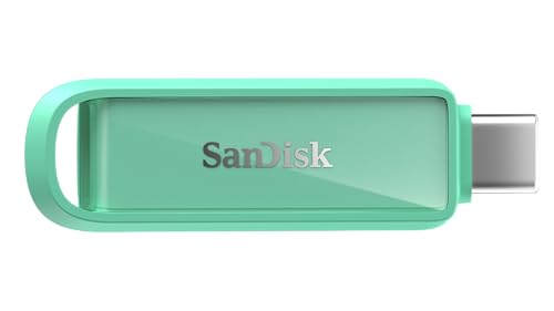 SanDisk Phone Drive with USB-C, 512GB, Upto 150 MB/s, Seafoam Green, 2Y Warranty, Automatic Backup Using SMZ, Works with iPhone 15 & iPhone 16 Series