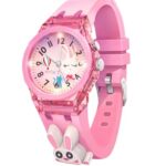 SPIKY Analog 3D Rabbit Cartoon Watch For Kids (Pink) | 7 Multicolor LED Luminous Lights with Radium Unbreakable Silicone Strap | Children’s Unisex Best Birthday Gift | Analogue Wrist Watches For Girls & Boys | Age 3-10 Yrs