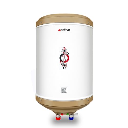 ACTIVA Amazon 10L Storage Water Heater | 3kW Fast Heating | ISI Copper Heating Element | Anti-Rust Tank | ABS Body | BEE 5 Star Rated | Energy Efficient | 2 Year Warranty