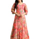 Libas Floral Floral Chiffon Fit and Flare Dresses