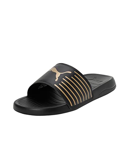 PUMA | Geo Slides | Black-Metallic Gold | 8UK