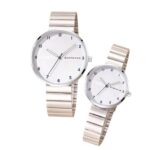Giordano Analog Couple Watch Set – Elegant Round Dial with Stainless Steel Strap – His & Hers Matching Watches – Minimalist Unisex Design – GZ-992-SET