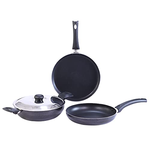 Wonderchef Platinum Plus Set Black Non-Induction Base, 3 + 1