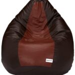 AAMUSH AMUSH Bean Bag Cover Without Beans, Leatherette Bean Bag Chair, Living Room, Bed Room, Office use, Indoor Gaming and Reading Chair (Brown Tan, XL)