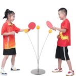 Table Tennis Trainer Set for Kids, Portable Ping Pong Training Toy with Elastic Rebound Shaft & Stable Base, Indoor Outdoor Sports Game, Easy Assembly, Birthday Gift for Boys & Girls Age 4-10 Years