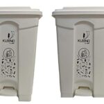 Cello Strong Plastic Step-On Pedal Garbage Dustbin 60 Ltr White & White (COMBO)